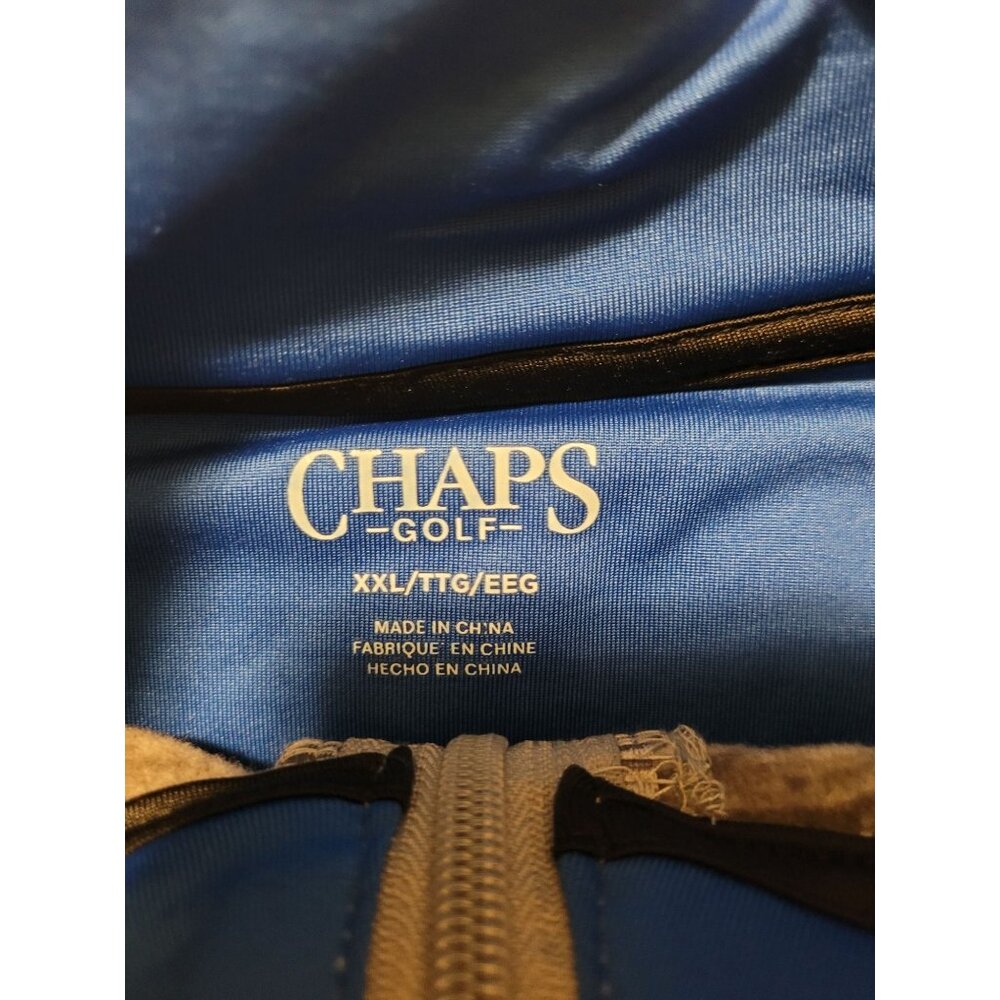 Chaps Golf Mens 1/4 Zip Pullover Gray Heather XXL Polyester NEW Comfort easycare - Picture 4 of 5